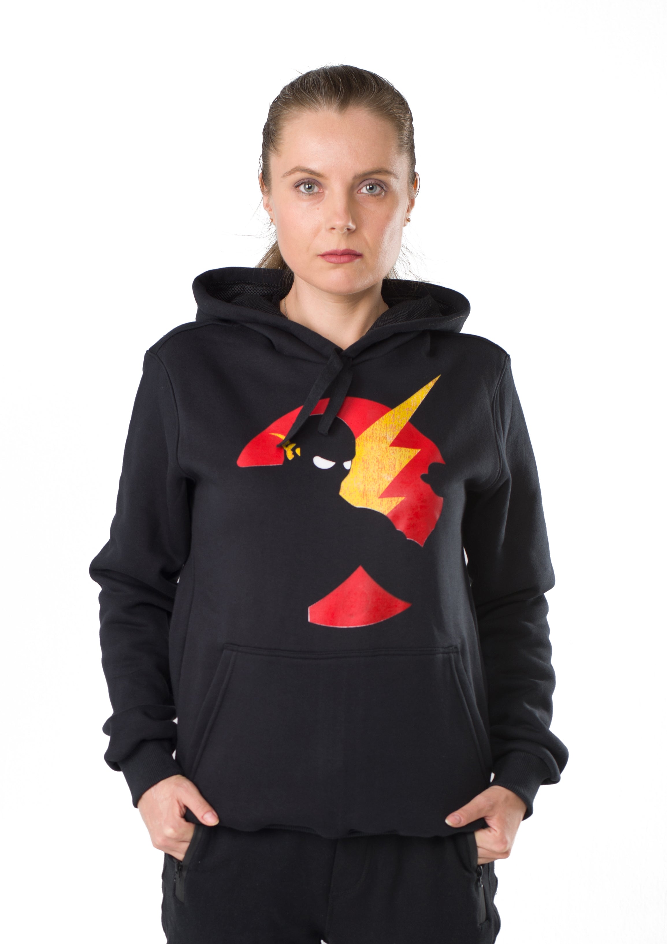Flash Hoodie Sweatshirt Black For Her